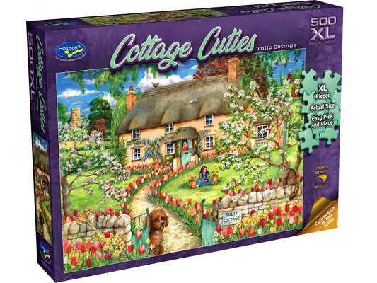 Puzzle - Holdson - Cottage Cuties - Tulip Cottage 500 XL Size Pieces