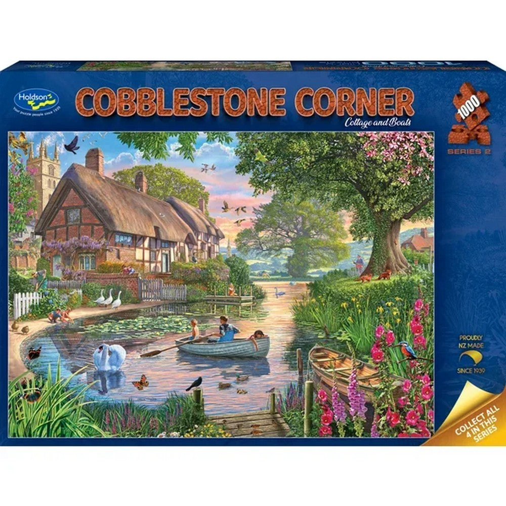 Puzzle - Holdson - Cobblestone Corner S2 1000pc Cottage and Boats