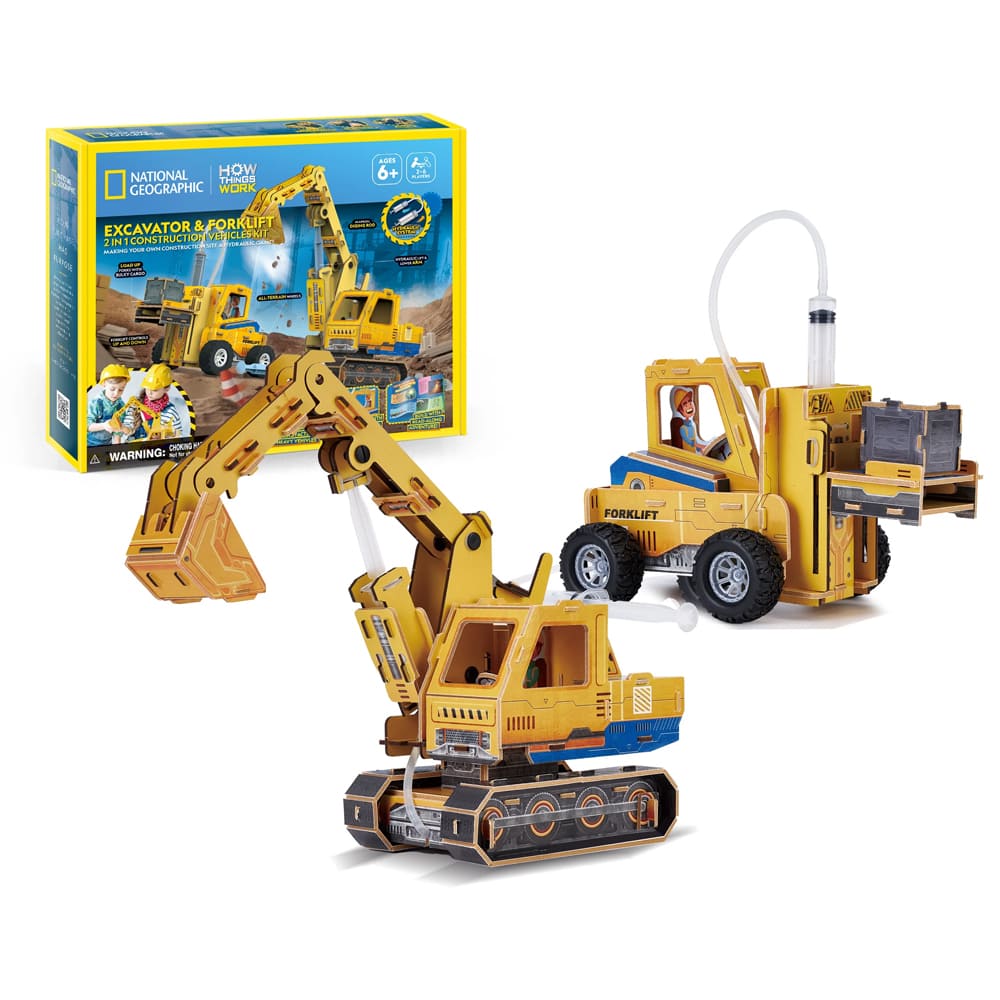 3D Puzzle - Excavator & Forklift