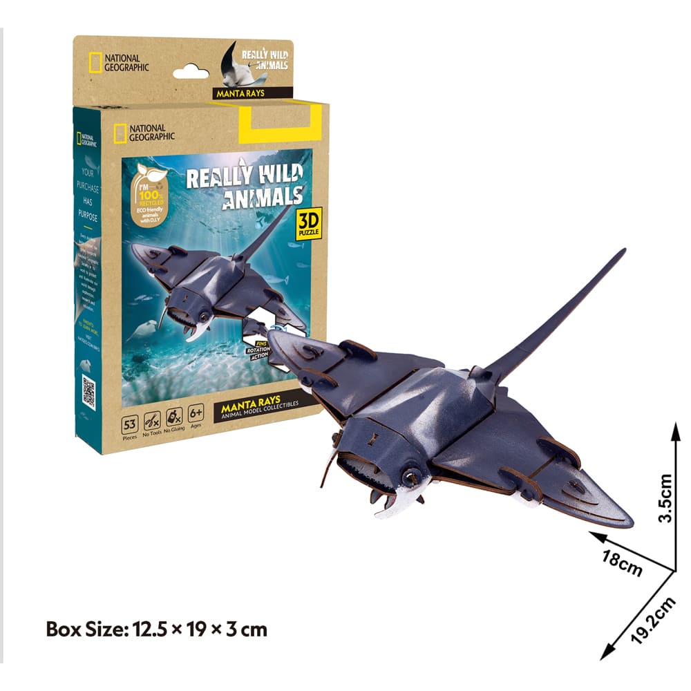 3D Puzzle - Really Wild Animals Manta Rays