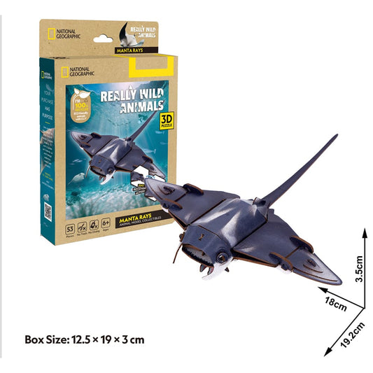3D Puzzle - Really Wild Animals Manta Rays