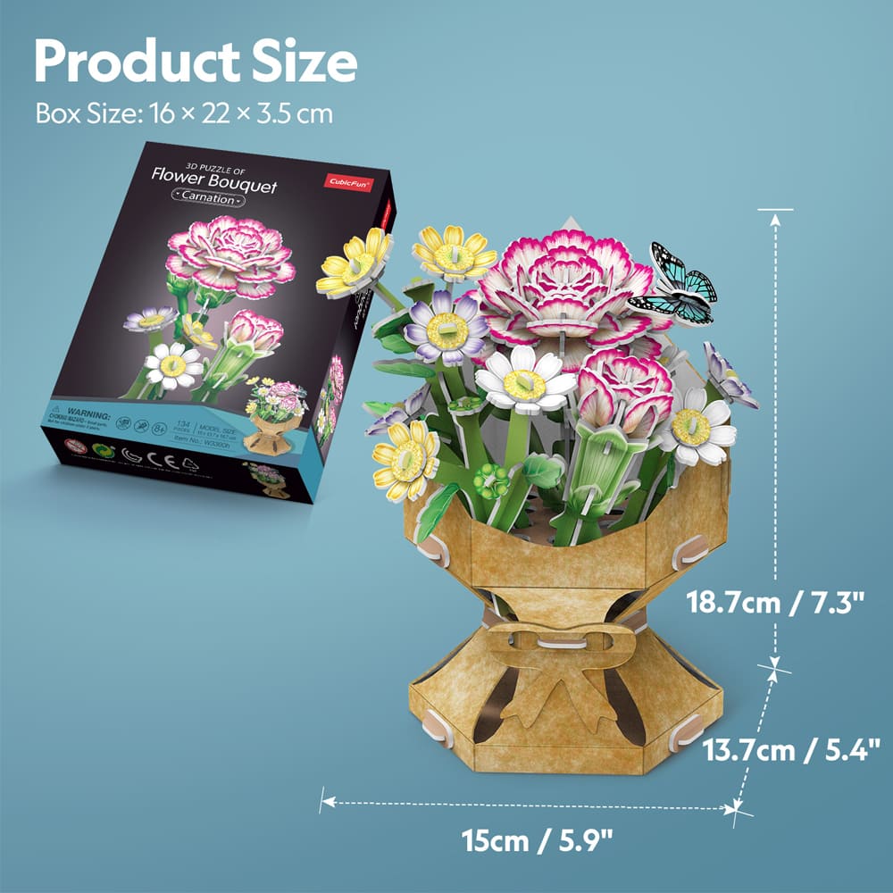 3D Puzzle - Flower Bouquet Carnation