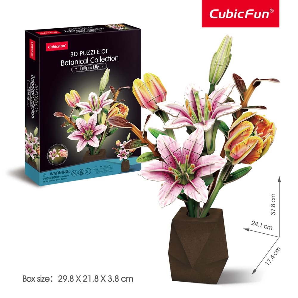 3D Puzzle - Flower Bouquet Lily & Tulip