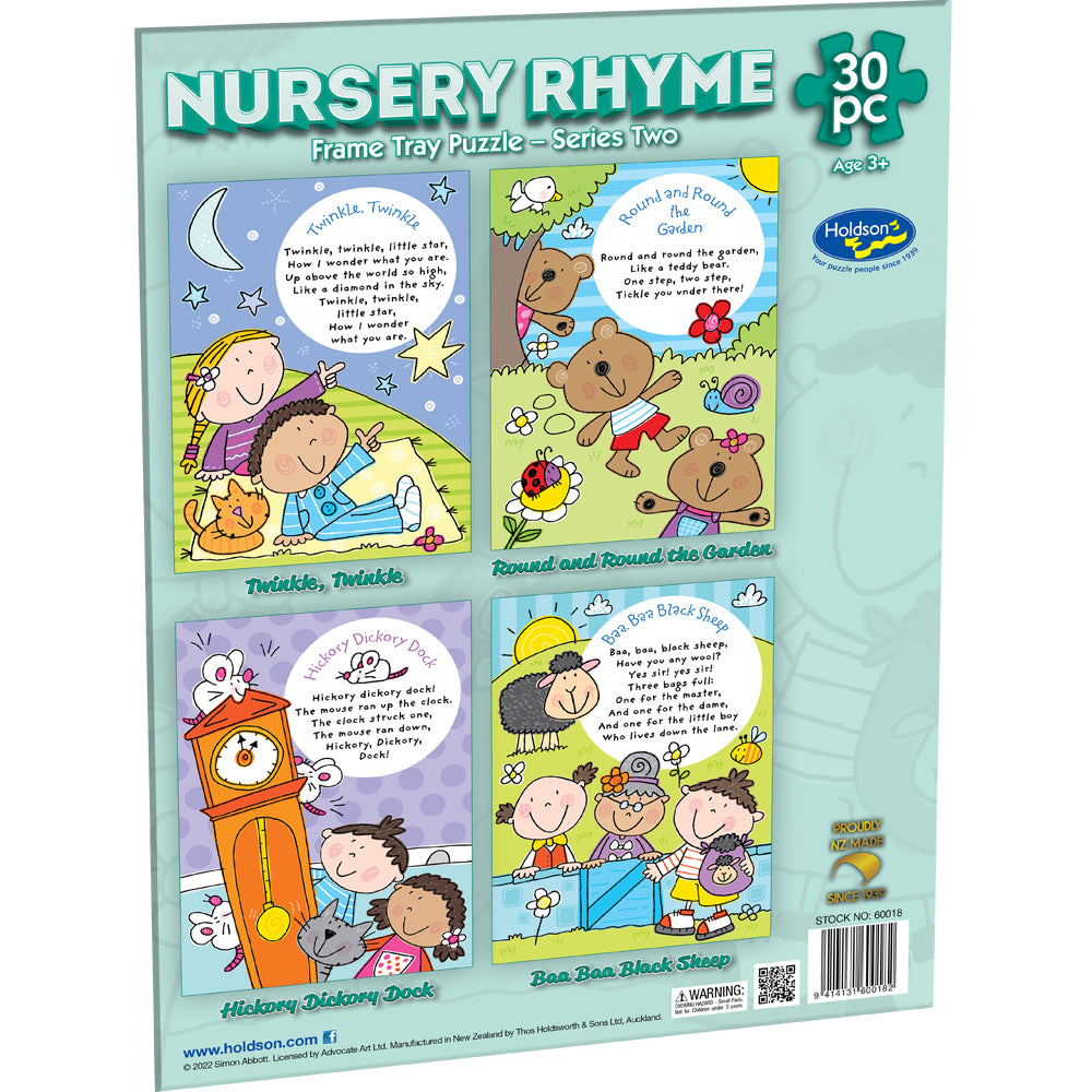 Set of Four Nursery Rhyme S2 30pc Frame Tray Puzzle Assorted
