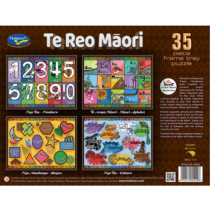 Set of Four Te Reo Maori 35pc Frame Tray Puzzle Assorted