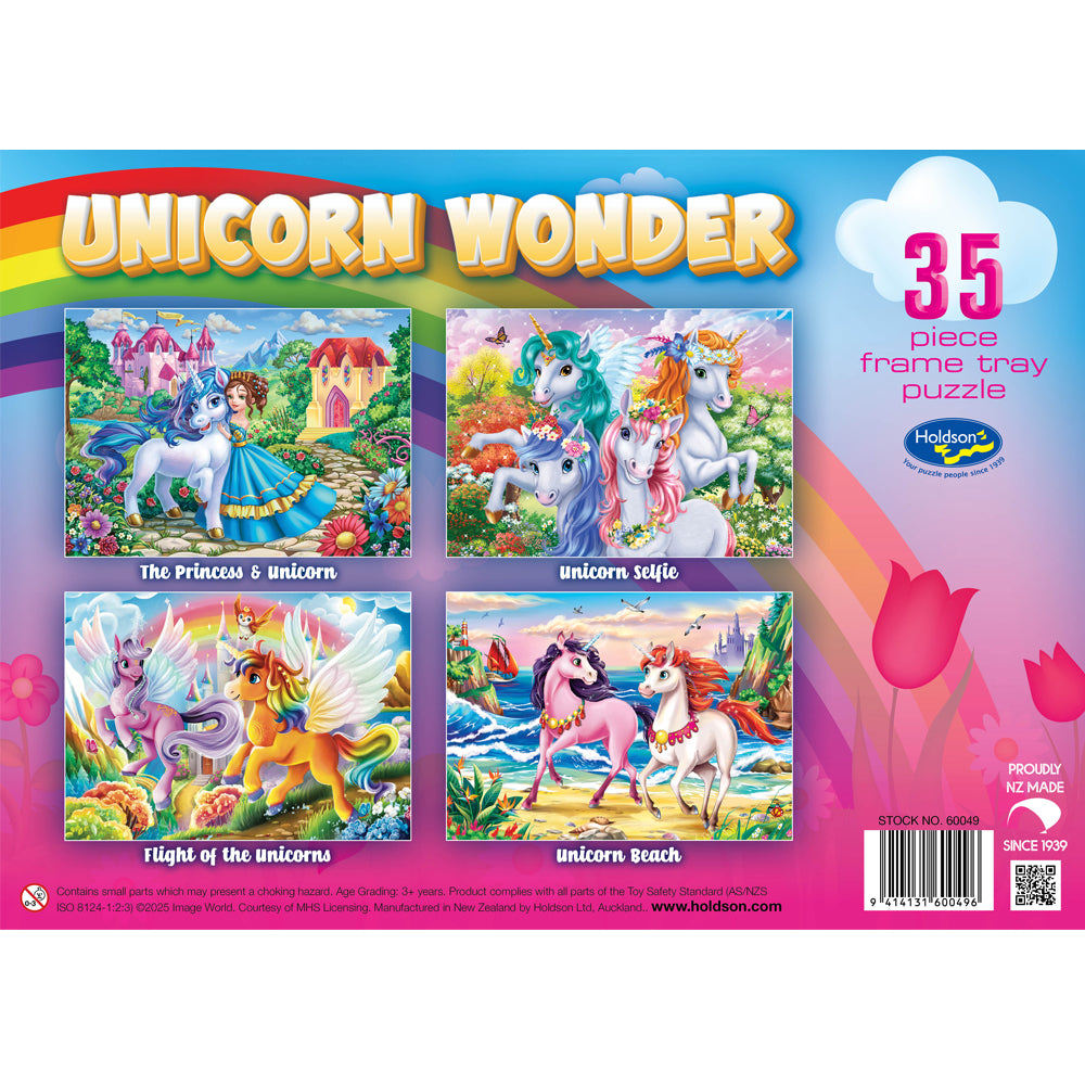 Set of Four Unicorn Wonder 35pc Frame Tray Puzzle Assorted
