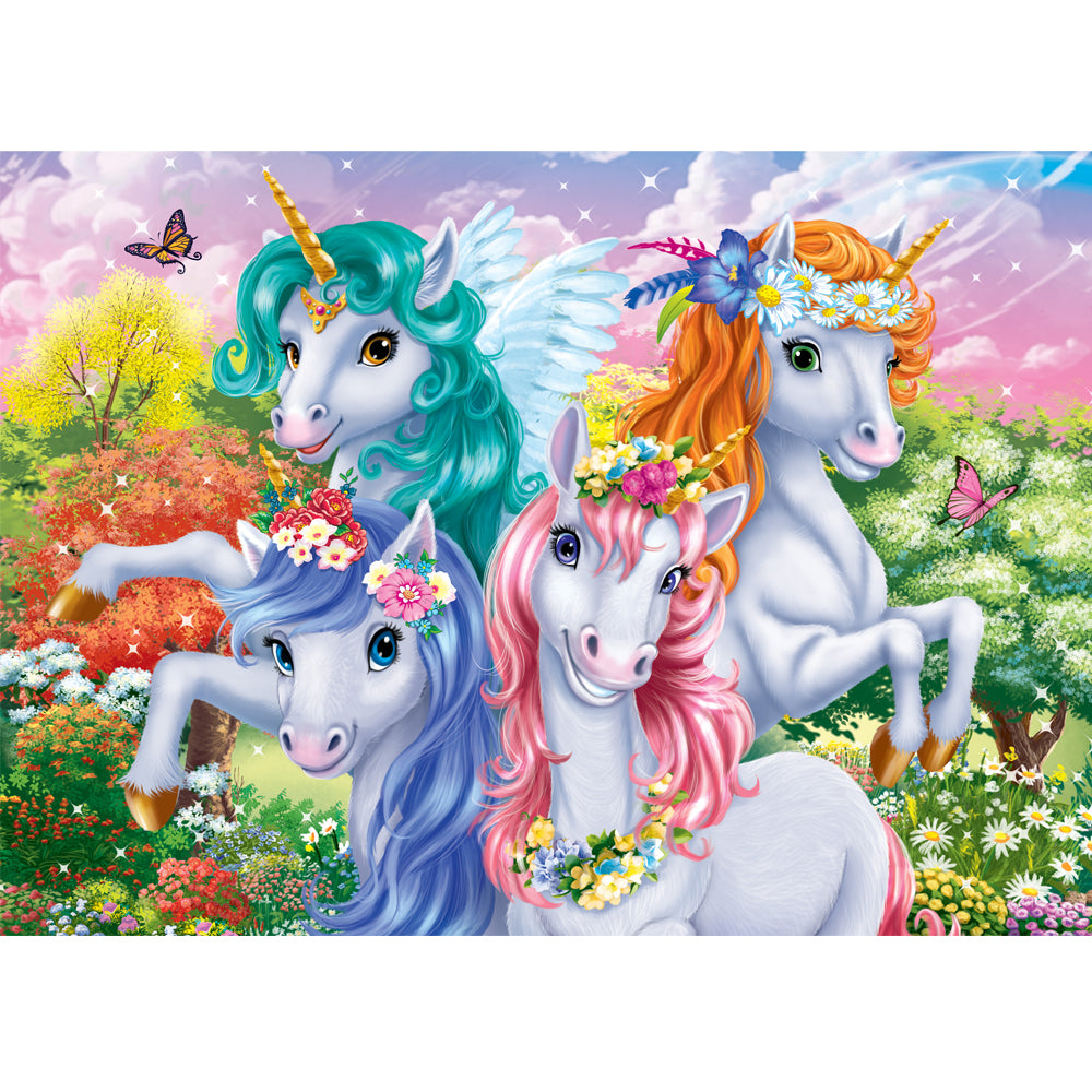 Set of Four Unicorn Wonder 35pc Frame Tray Puzzle Assorted