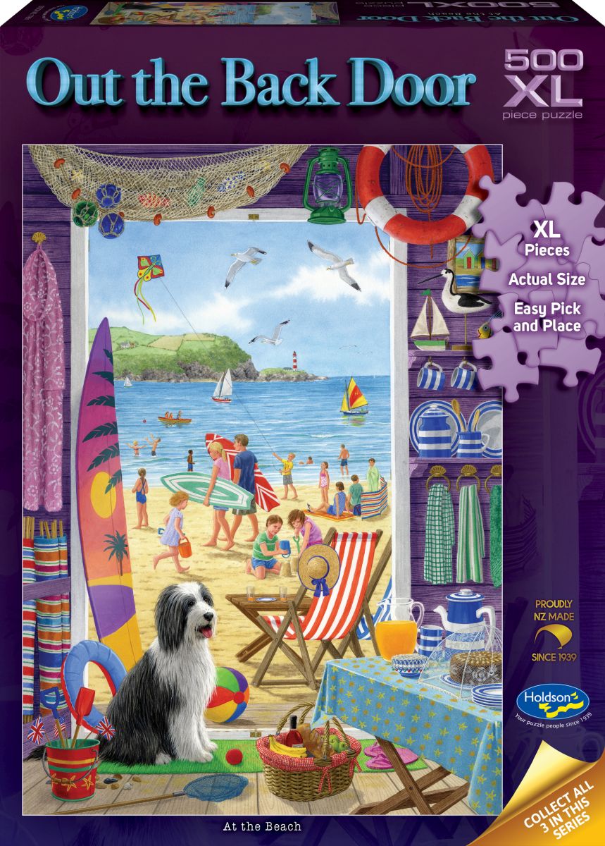 Puzzle - Holdson - Out the Back Door - At the Beach - 500pc XL