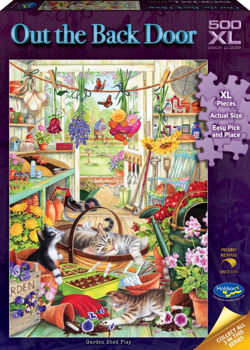 Puzzle - Holdson - Out the Back Door - Garden Shed Play - 500pc XL