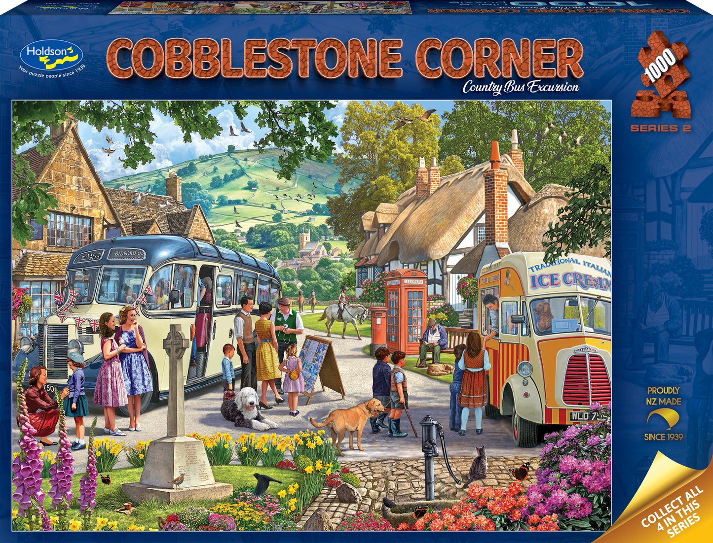 Puzzle - Holdson - Cobblestone Corner S2 1000pc - Country Bus Excursion