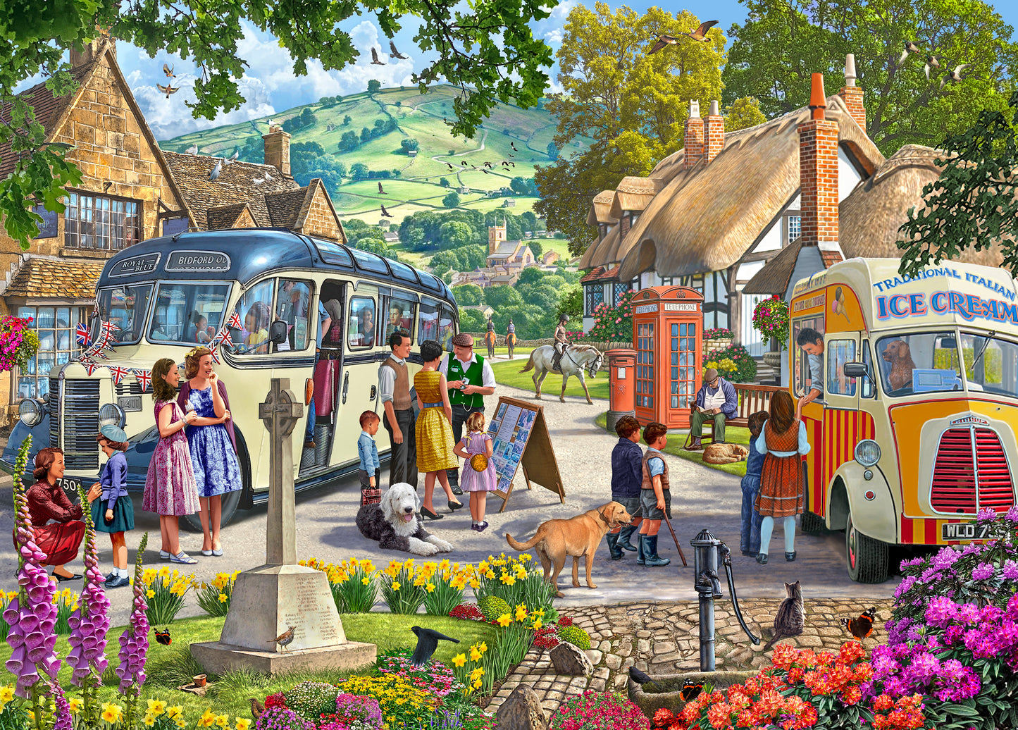 Puzzle - Holdson - Cobblestone Corner S2 1000pc - Country Bus Excursion